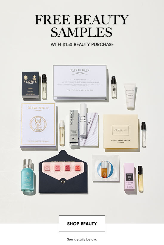 Free beauty samples with $150 beauty purchase!