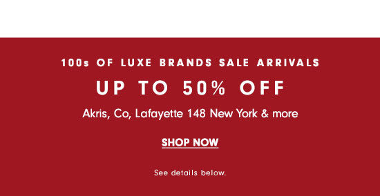 Luxe Brands Sale - Up to 50% off