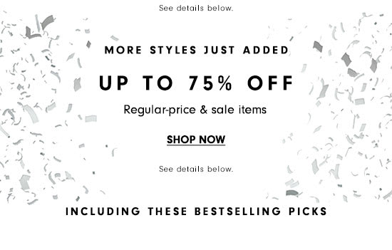 Save on regular-price & sale items! - Up to 75% off