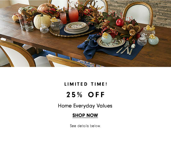  LIMITED TIME! 25% OFF Home Everyday Values SHOP NOW See detals below, 