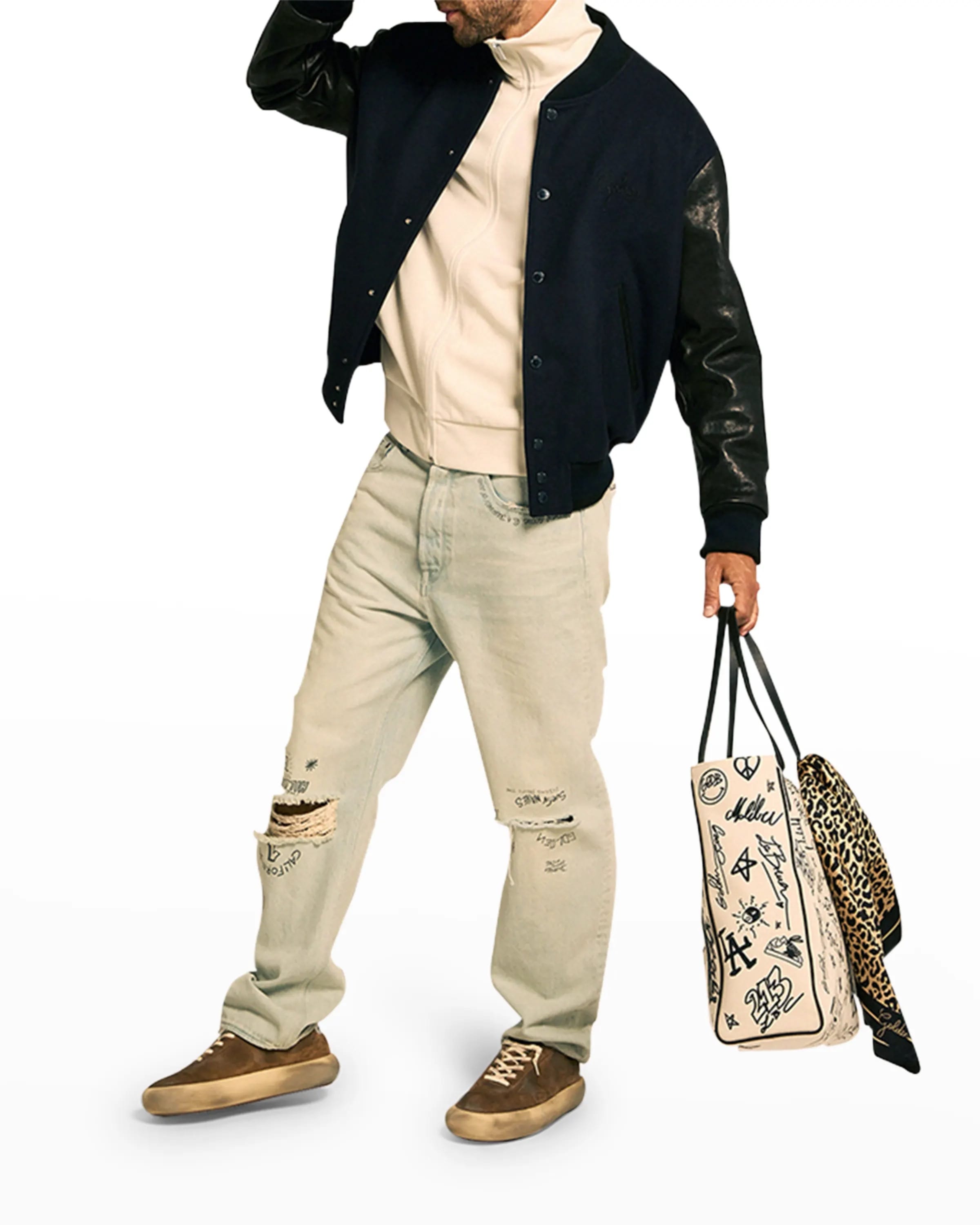 Ghost image of a Golden Goose dark blue/black wool bomber 