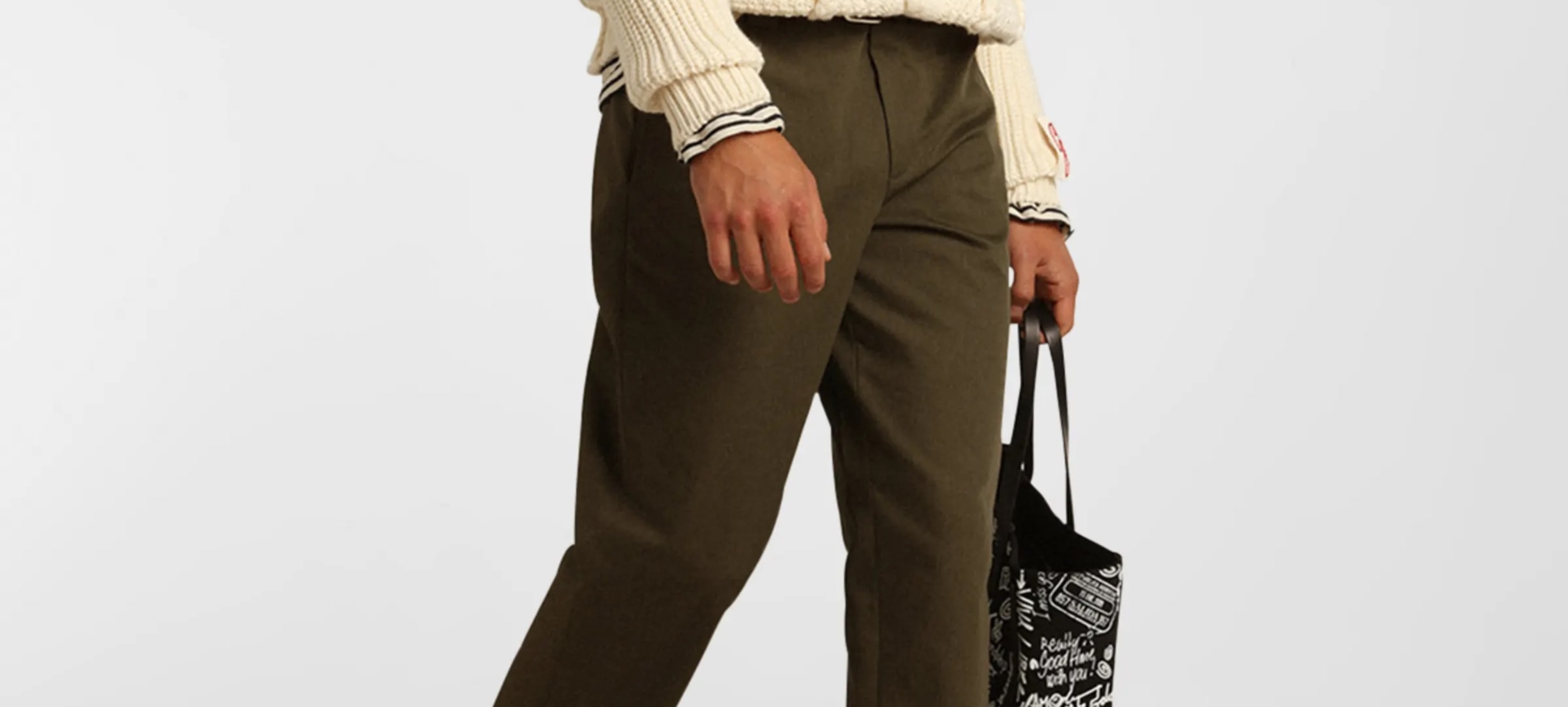 Uniqlo Men Smart Comfort Cotton Ankle Length Trousers (Beige, Large)
