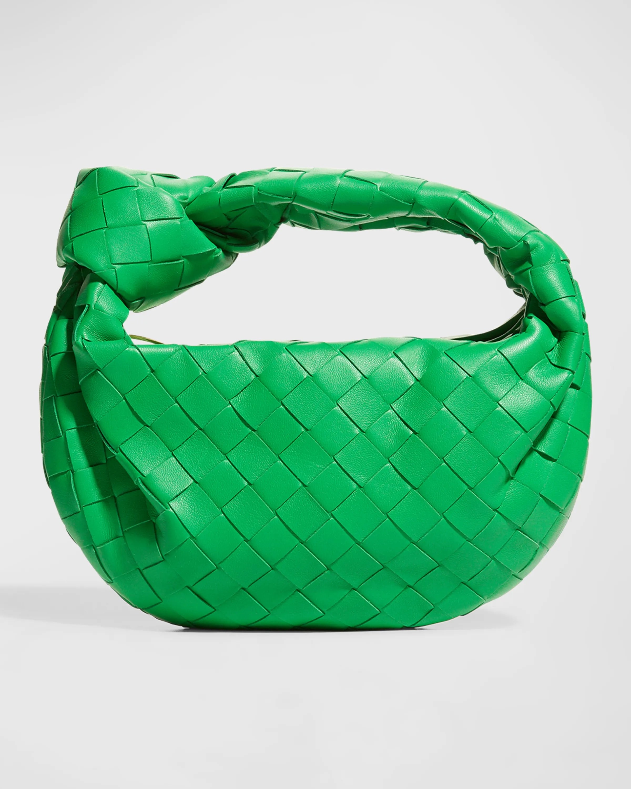 Ghost image of a Bottega Veneta parakeet leather hobo bag