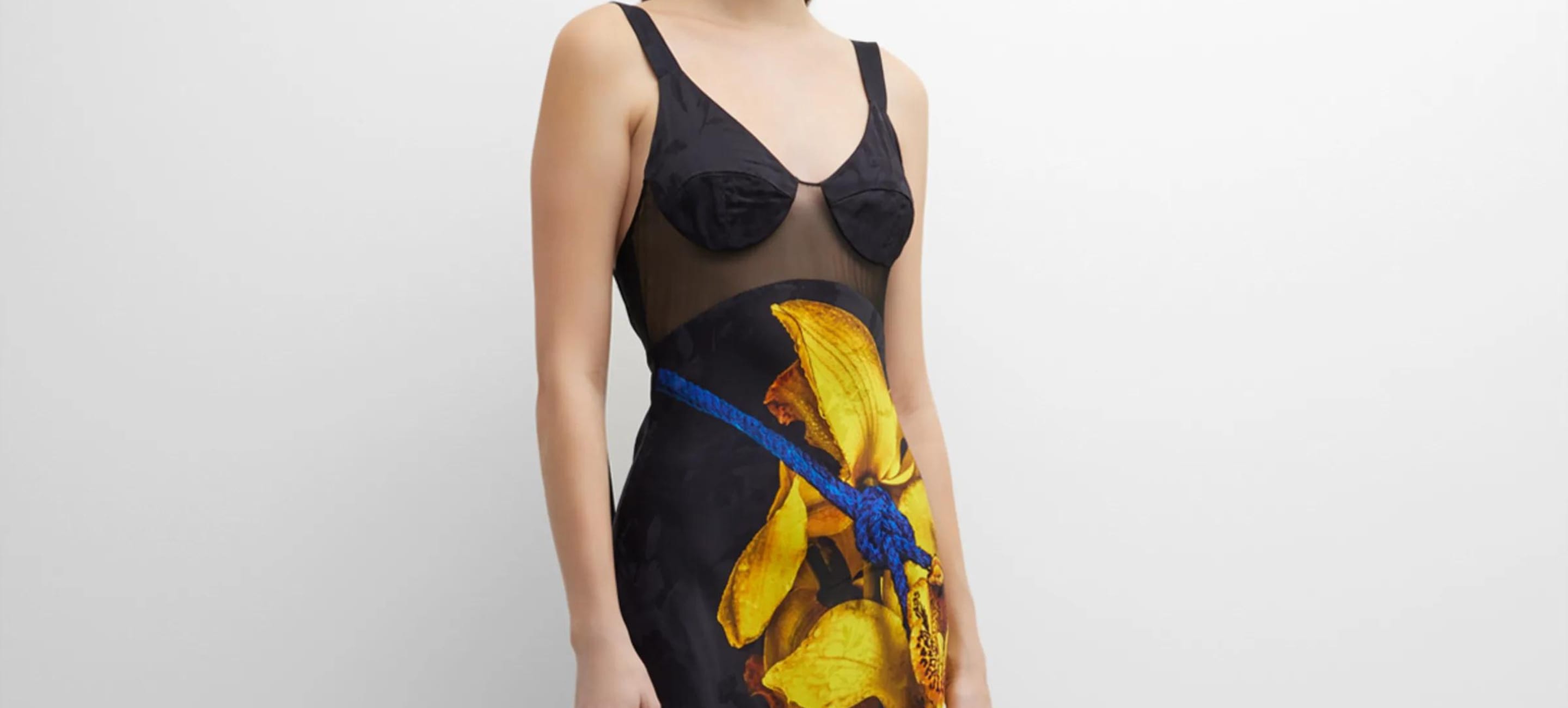 Shop for designer sheer embellished slip dress