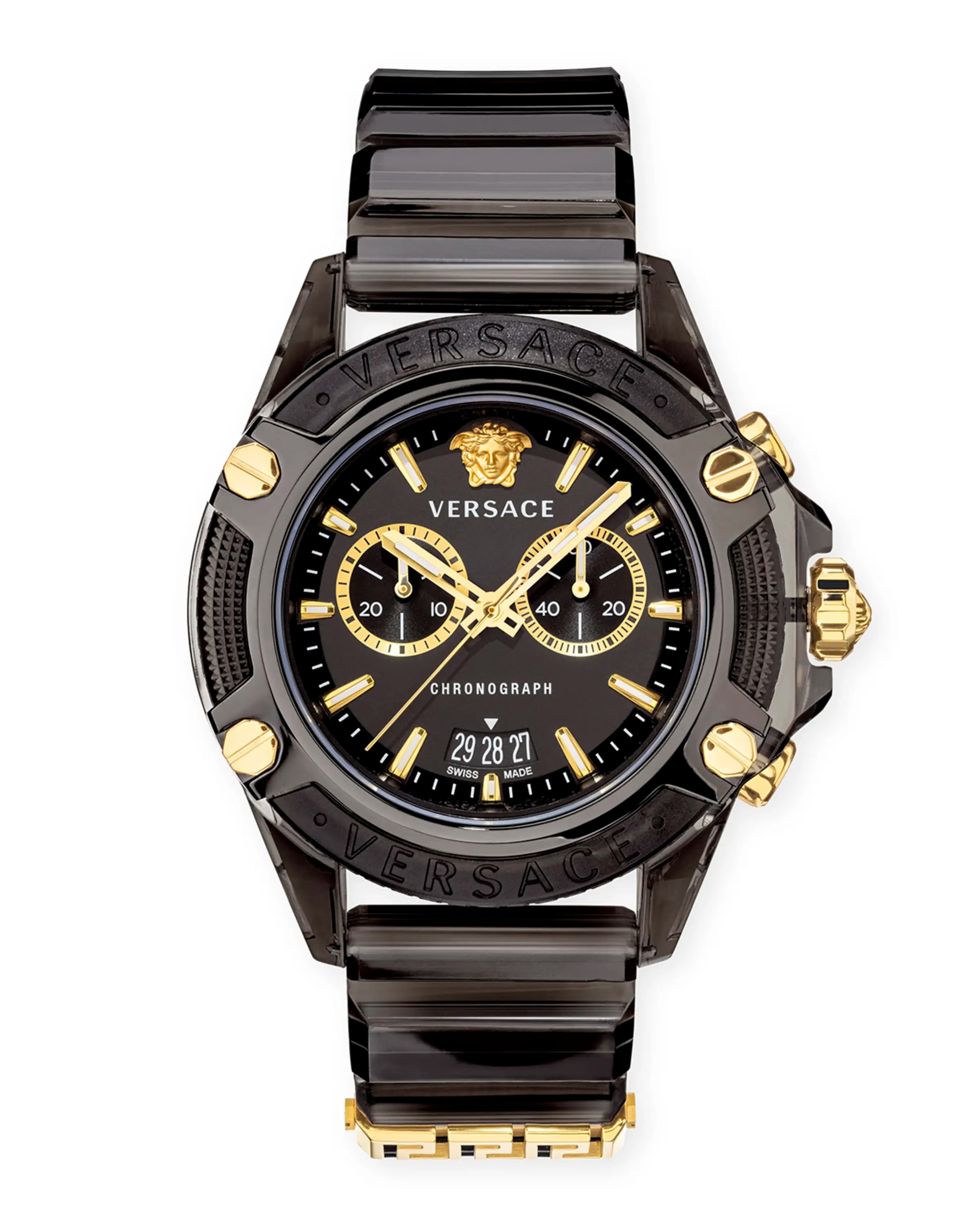 Ghost image of a Versace black watch