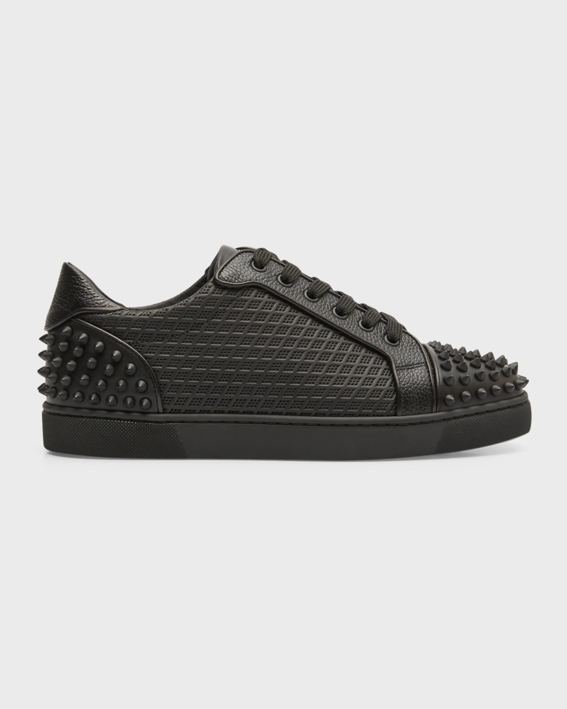 Ghost image of Christian Louboutin black leather sneakers