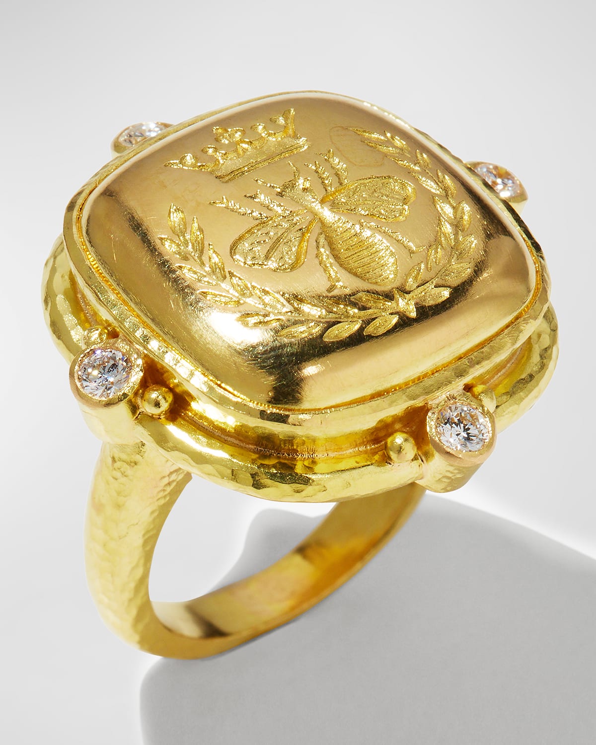 Louis Vuitton B Blossom Signet 18k Yellow Gold Onyx and Diamond