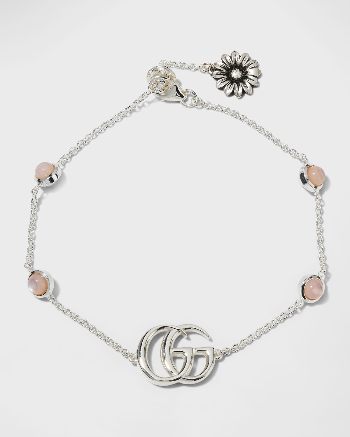 Gucci GG Marmont Bracelet with Interlocking G and Flower Motif in