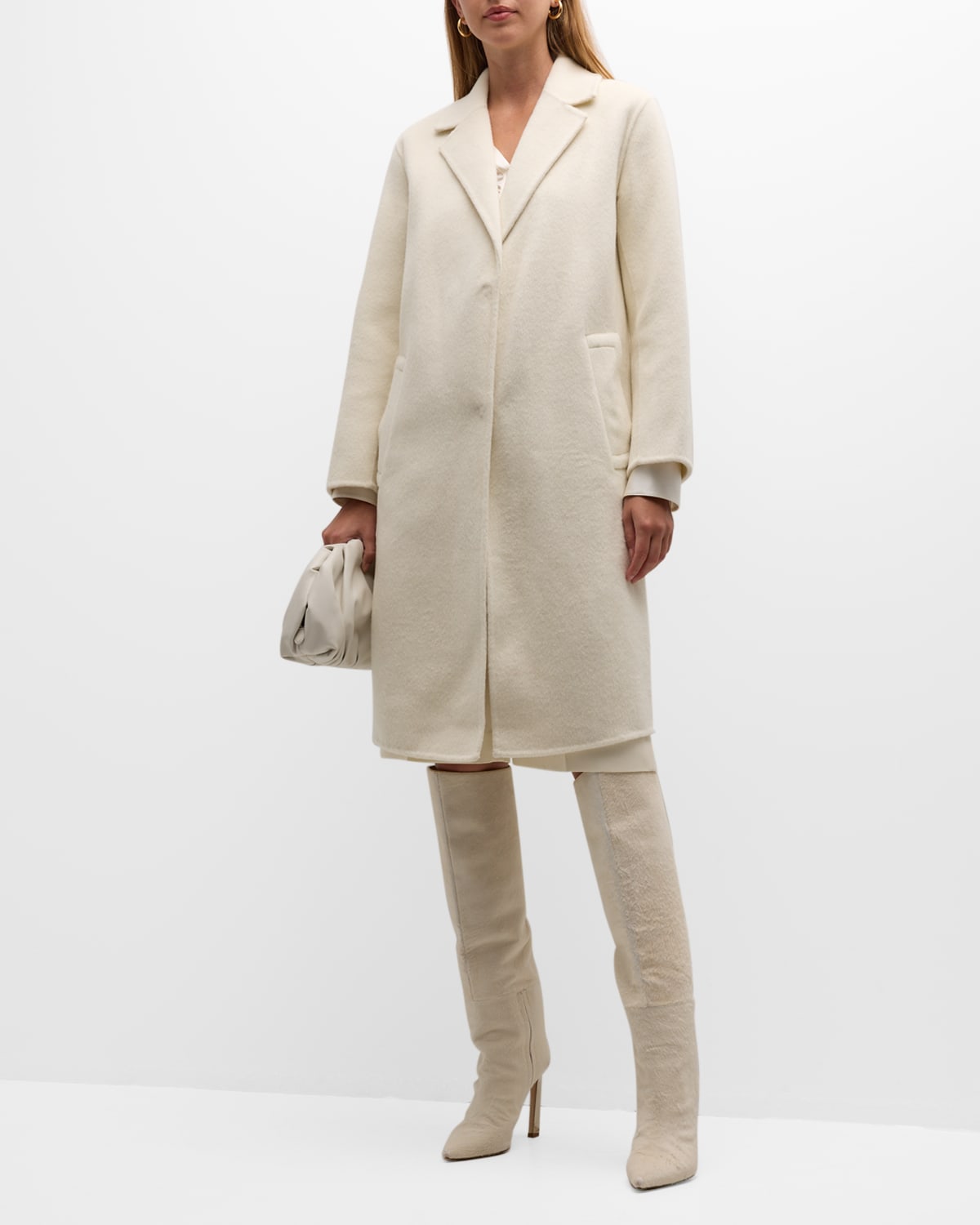  Winter Coats for Women Wool Blend 3/4 Sleeve Mid-Long