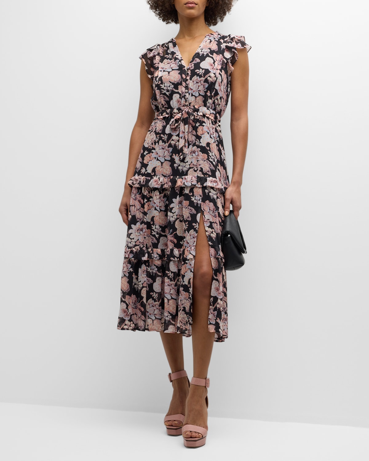 Pippa Shift Dress Fuchsia Florals - Evening Dresses, Occasion Wear