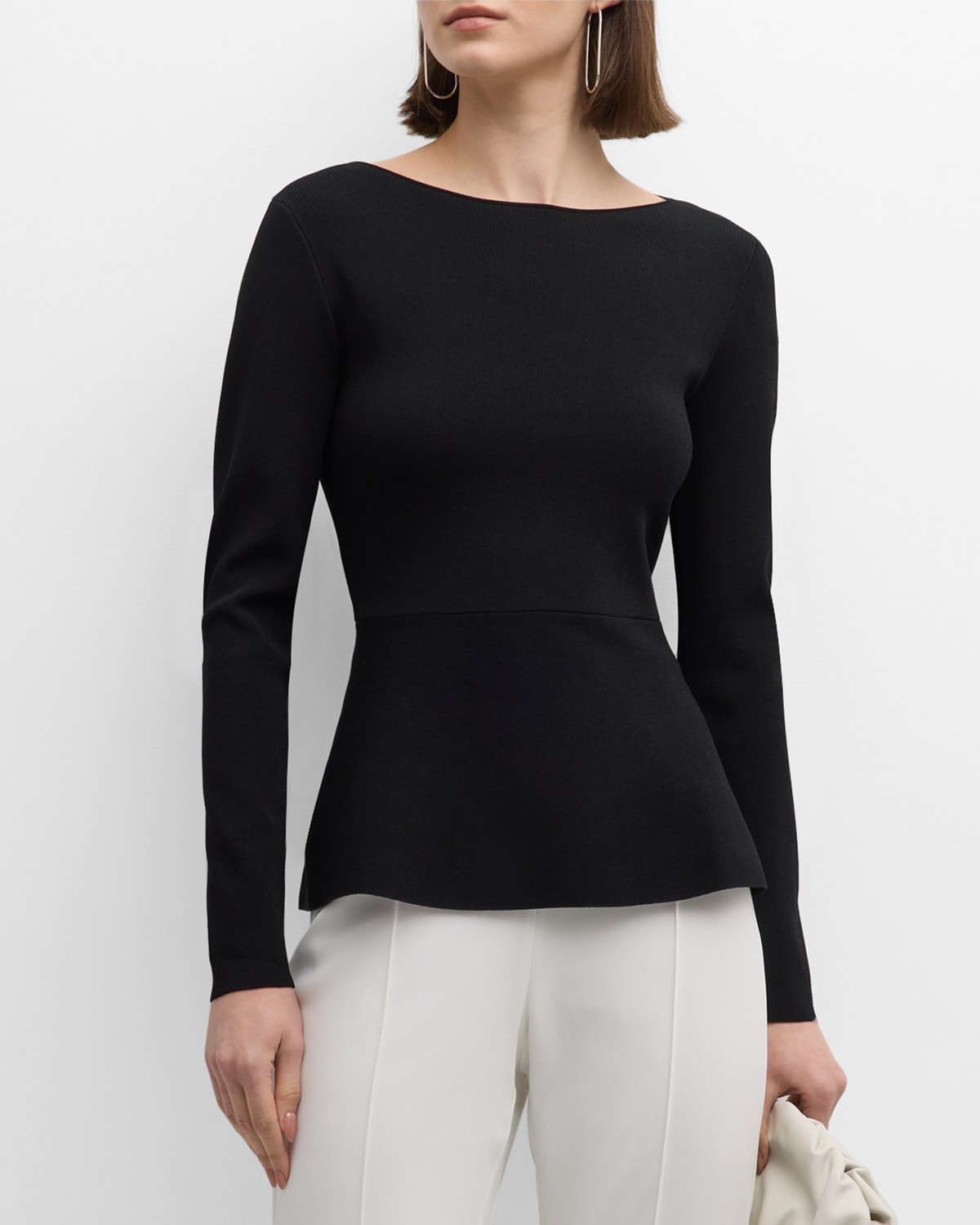 Woman's Black cable-knit tank top in cotton and silk