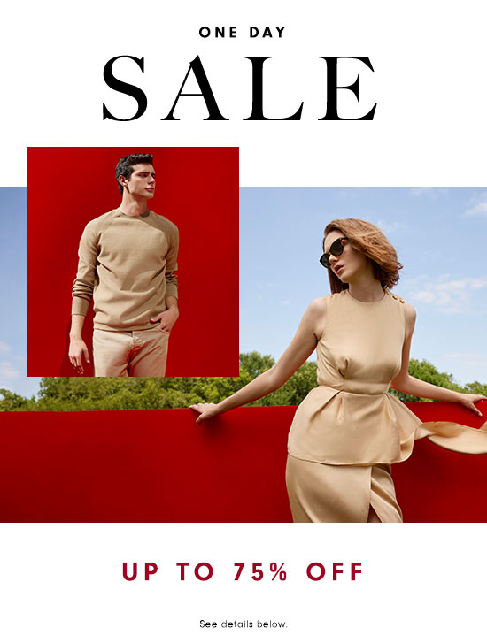 One Day Sale - Up to 75% off