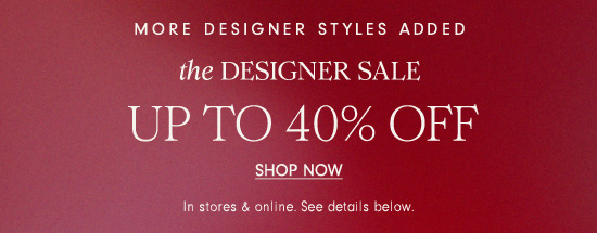 Up to 40% off: Shop The Designer Sale