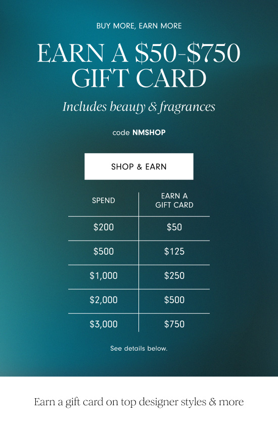 Earn a $50-$750 gift card