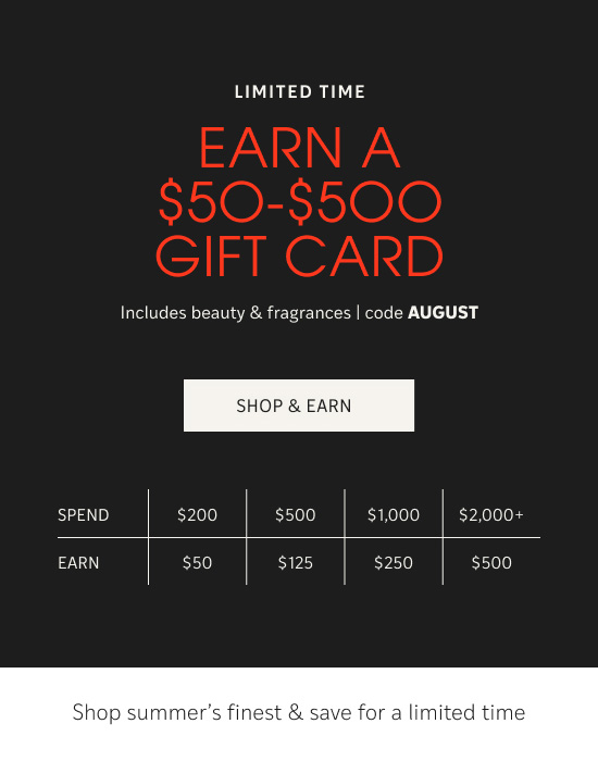 Earn a $50-$500 gift card