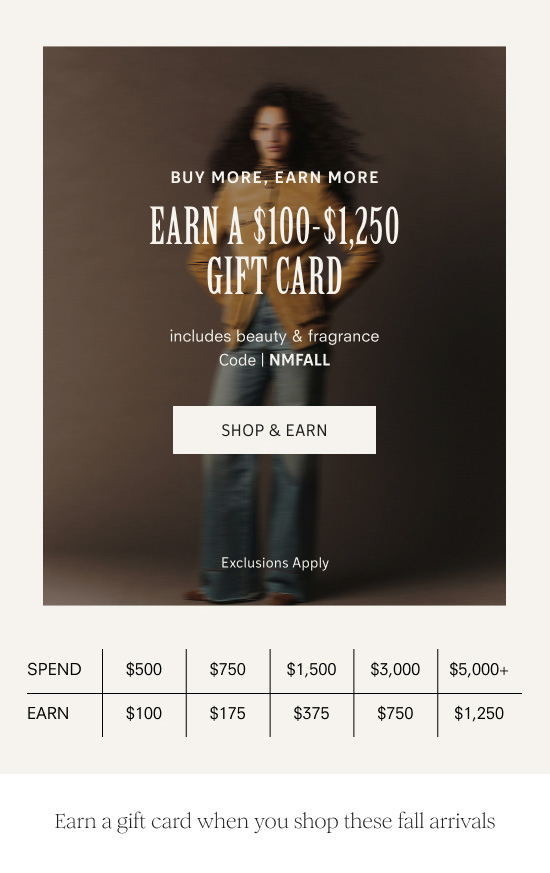 Earn a $100-$1,250 gift card