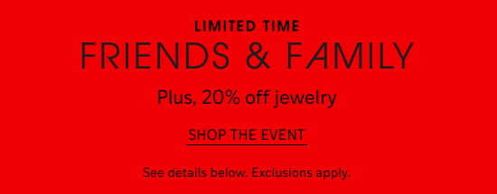 25% off select styles + 20% off jewelry