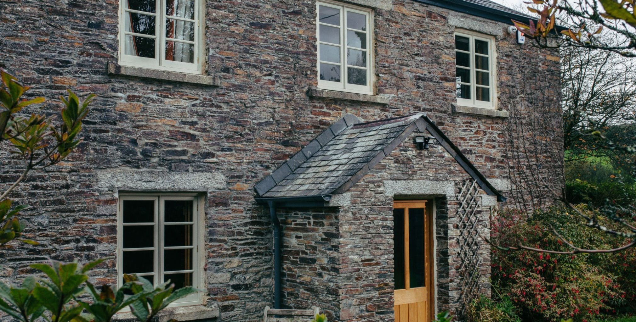 Traditional Flush Casement Timber Windows green front barn angle left-min