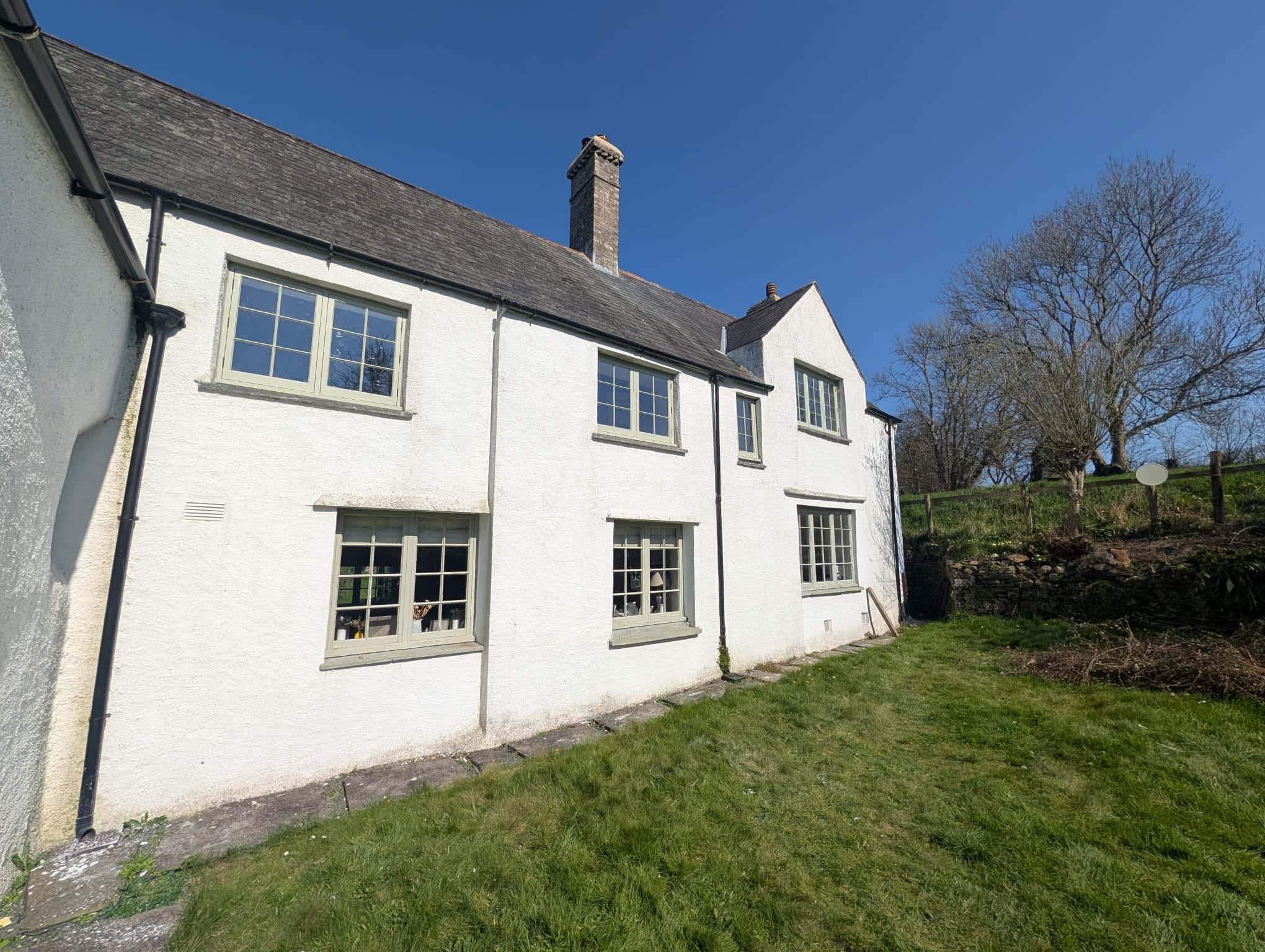 external view of a listed building with slimline double glazing