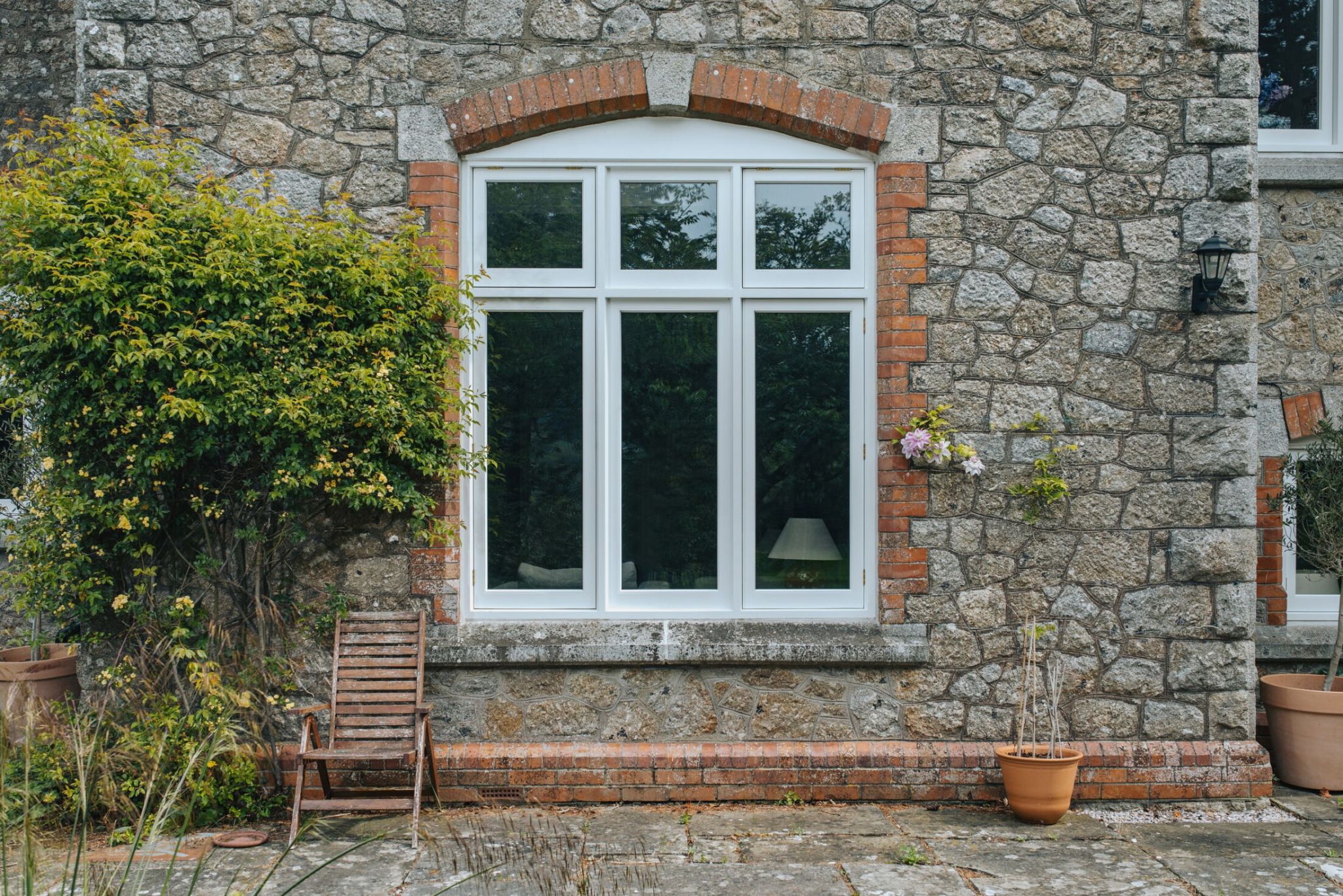 large timber flush casement window
