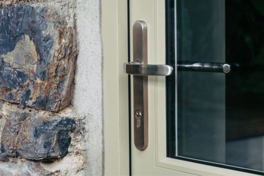 close up of bespoke wooden door handle