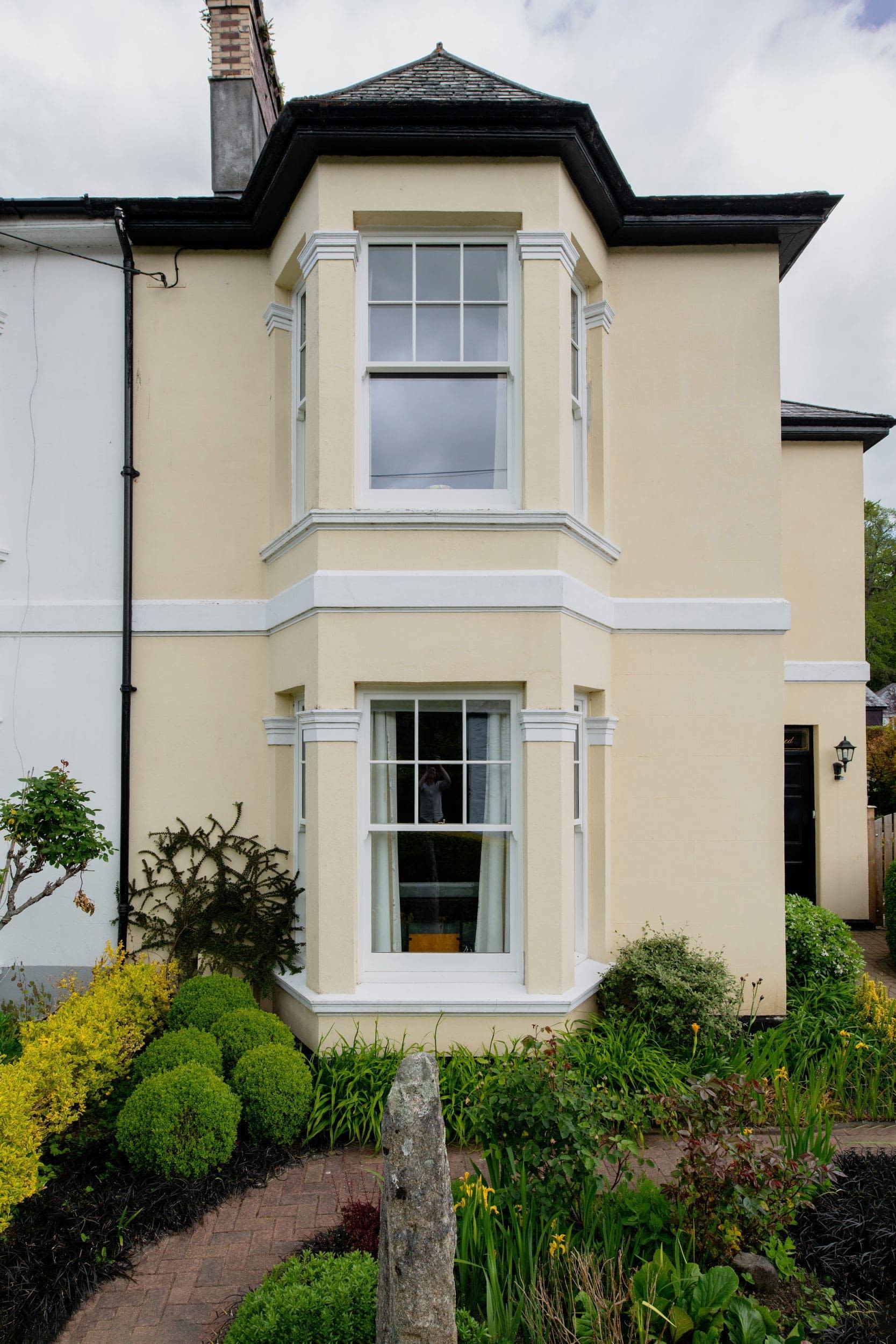 Timber Sliding Sash Windows | Nathan McCarter Joinery timber sliding sash windows cream house both levels-min