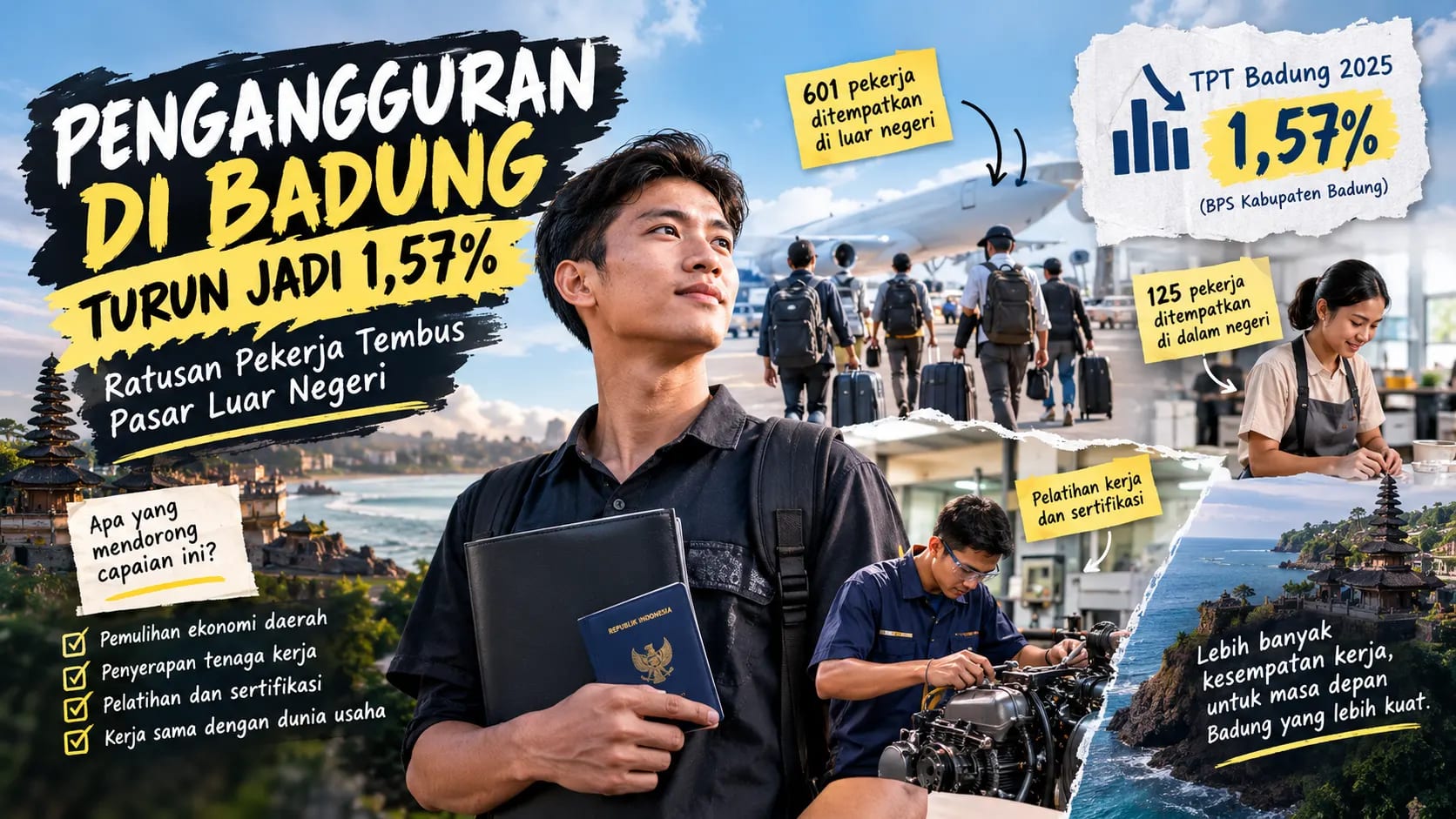 TPT Badung 1,57 Persen pada 2025, Disperinaker Catat 726 Penempatan Kerja