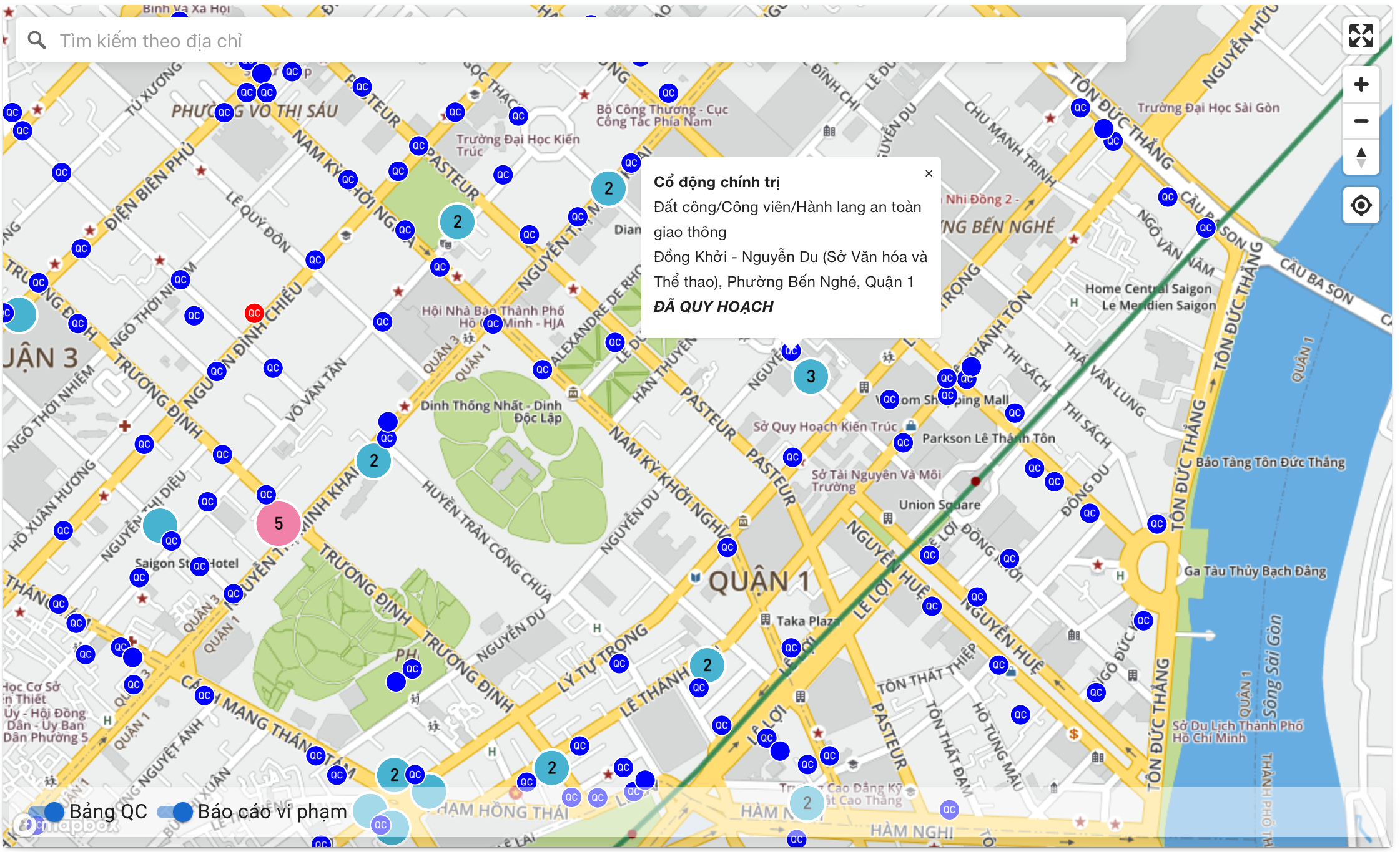 Bản đồ các điểm đặt bảng quảng cáo