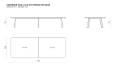 table de conférence avec trou de câble 415 x 155