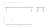 table de conférence avec trou de câble 500 x 155