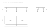 table de conférence avec module d’alimentation 415 x 155