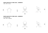 lit fixe central avec 5 pieds + accoudoir