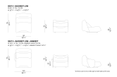 Absent sofa seat S + backrest low dimensions