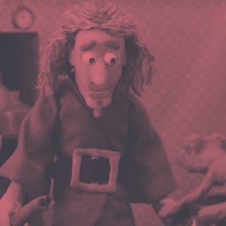 A wizard puppet still from the film