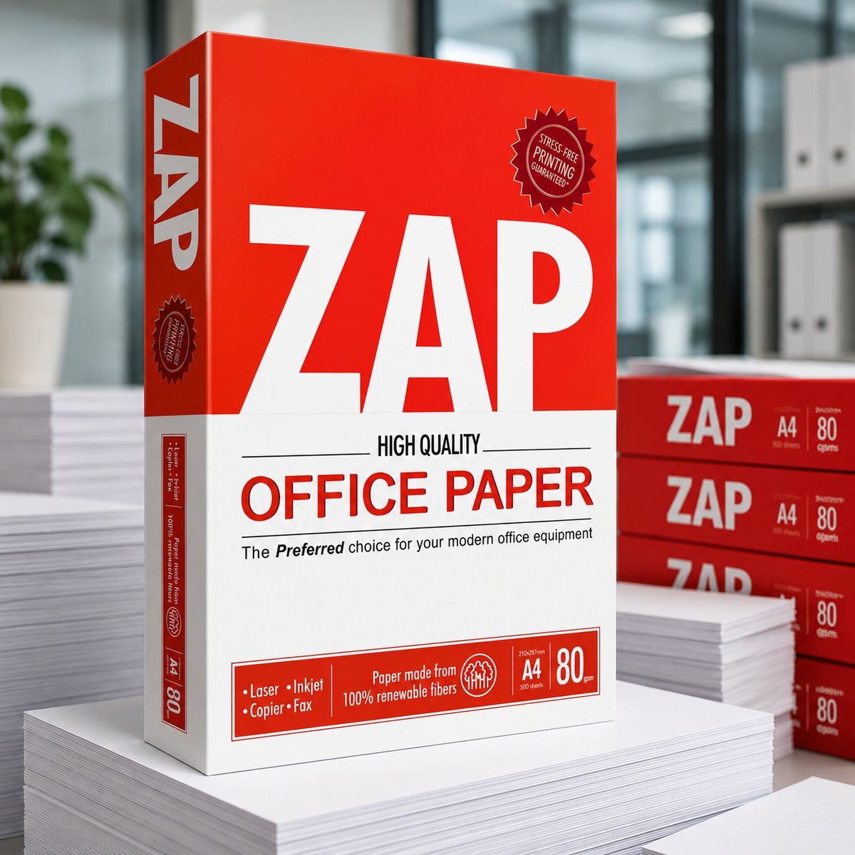 Zap Copy Paper A4 80 GSM product packaging