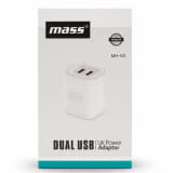 MASS DUAL USB UK POWERR ADAPTOR MH-03 thumbnail 1