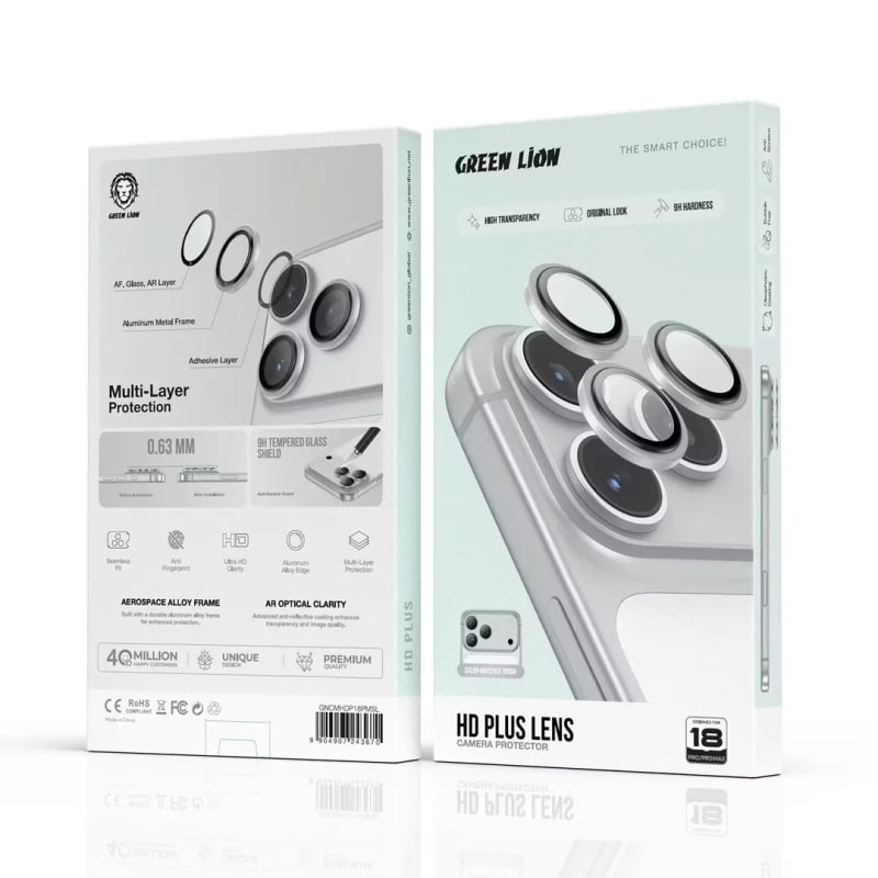 Green Lion Hd Plus Camera Lens For Iphone 18Pro And 18 Pro Max - Silver