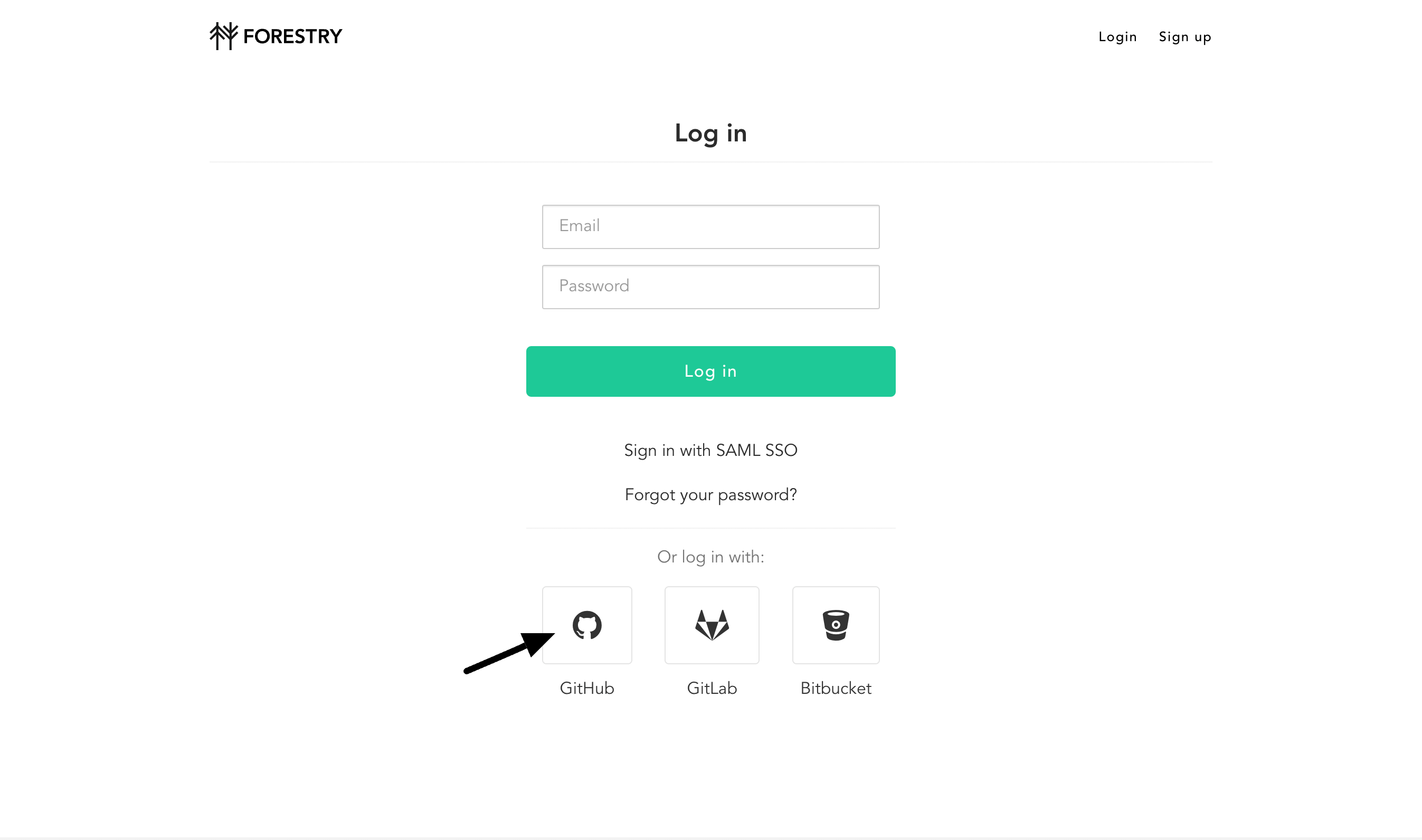 Forestry Login page