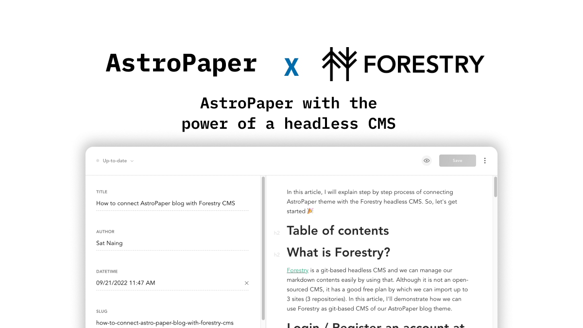 How to connect AstroPaper blog with Forestry CMS's thumbnail