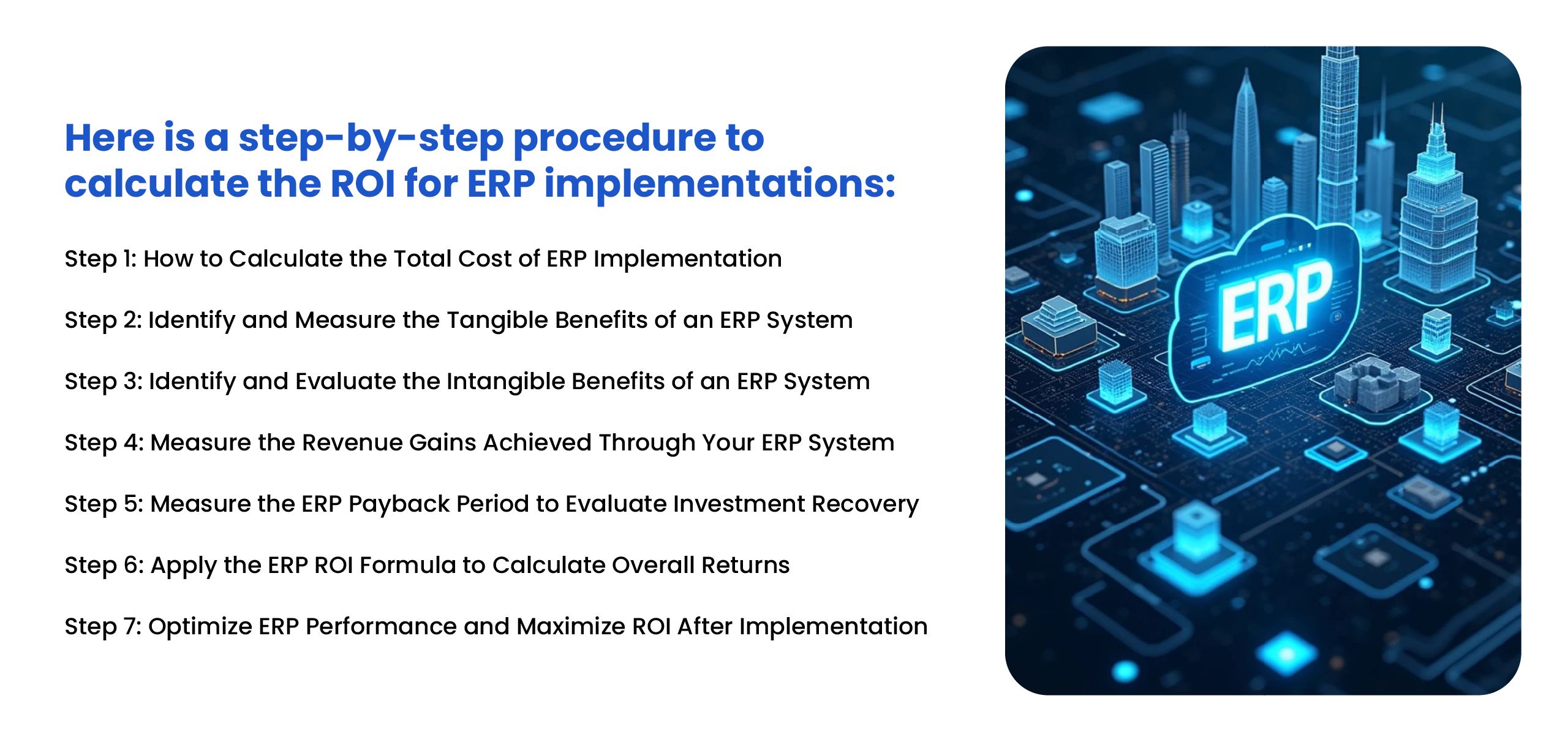 Steps for calculating ERP implementation ROI
