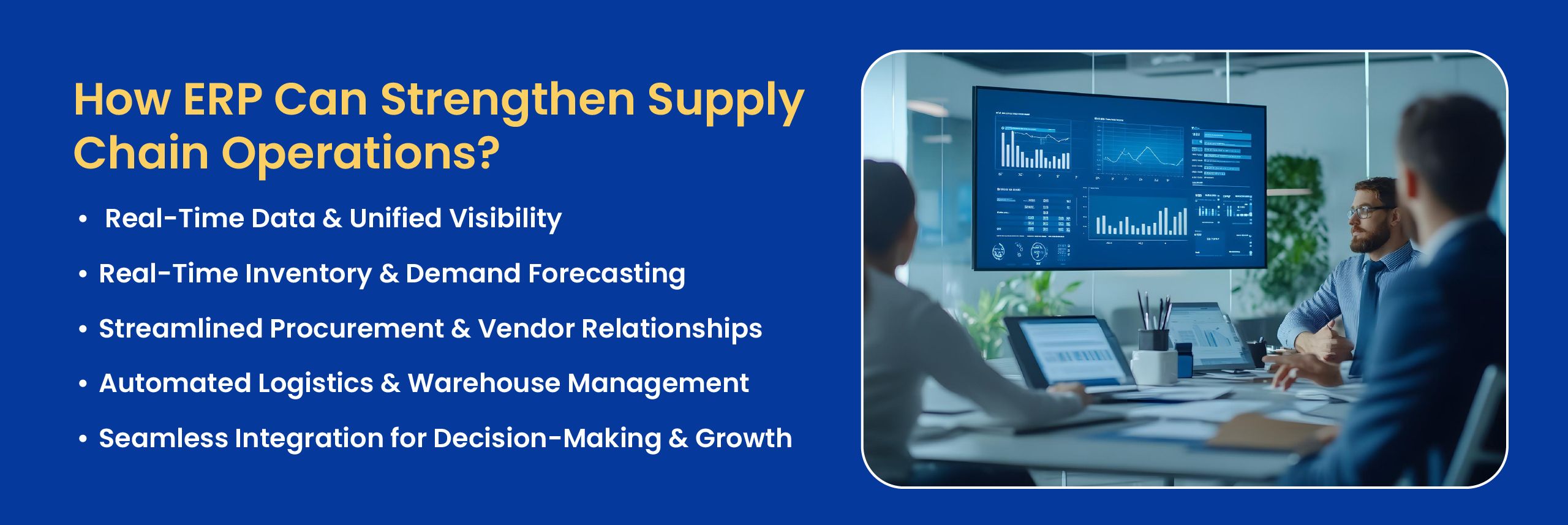 ERP system connecting procurement, inventory, warehousing, logistics, and finance