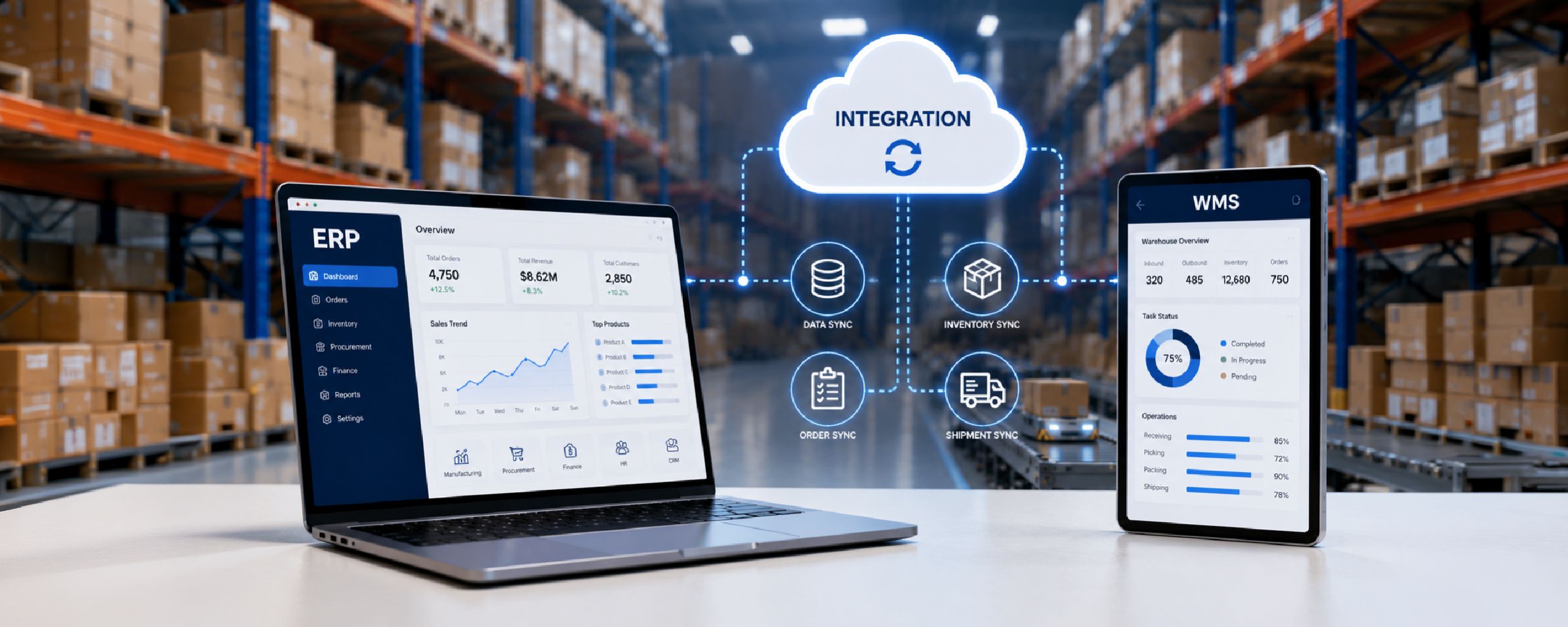ERP and WMS integration for Supply Chain Management