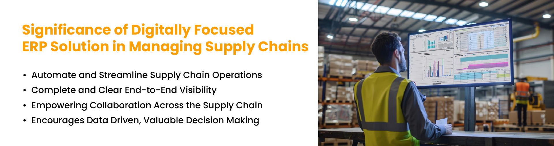 ERP system connecting supply chain planning, inventory, procurement, and logistics
