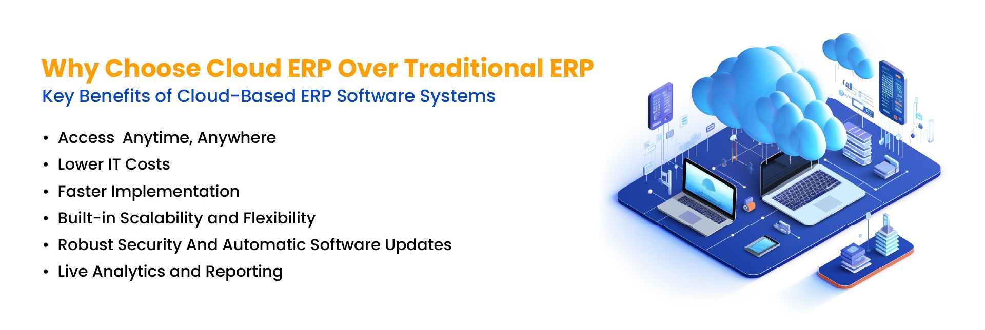 Cloud ERP benefits for finance, inventory, reporting, and business operations