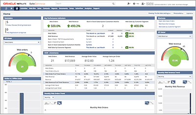Oracle NetSuite ERP financial management dashboard