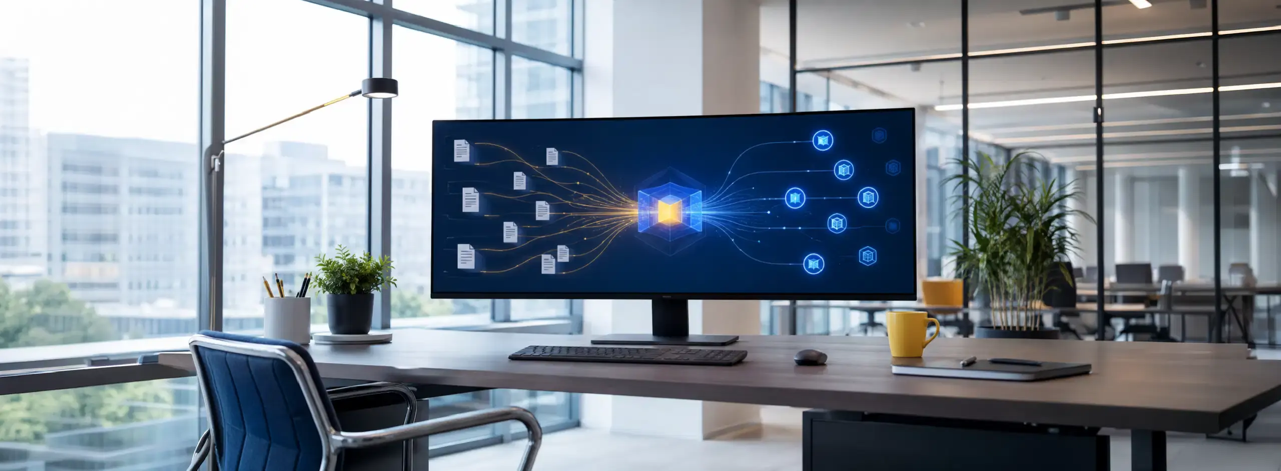 ERP integration architecture connecting document exchanges and external business applications