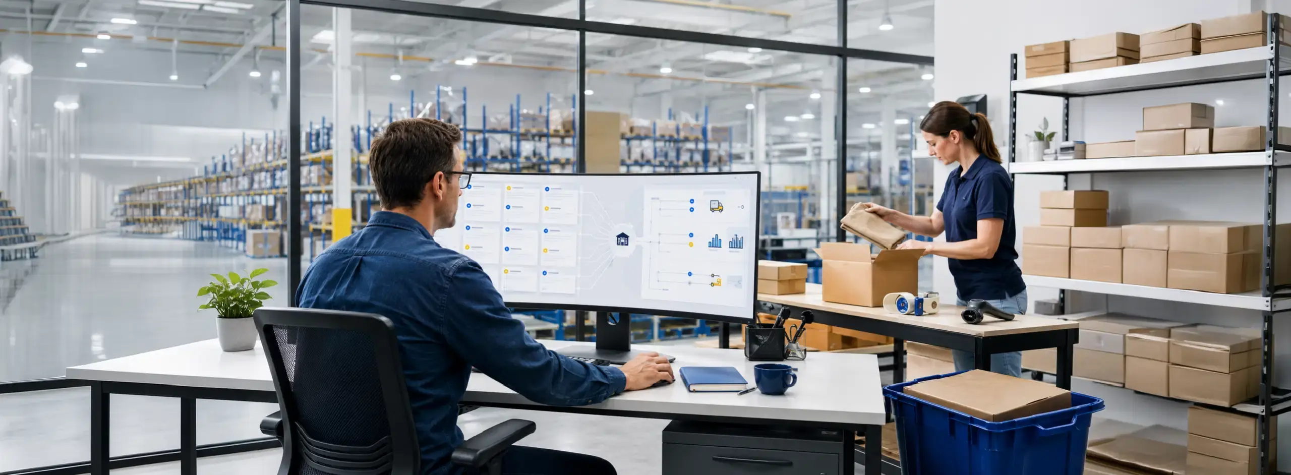 Order management dashboard connecting order processing with warehouse and fulfillment operations