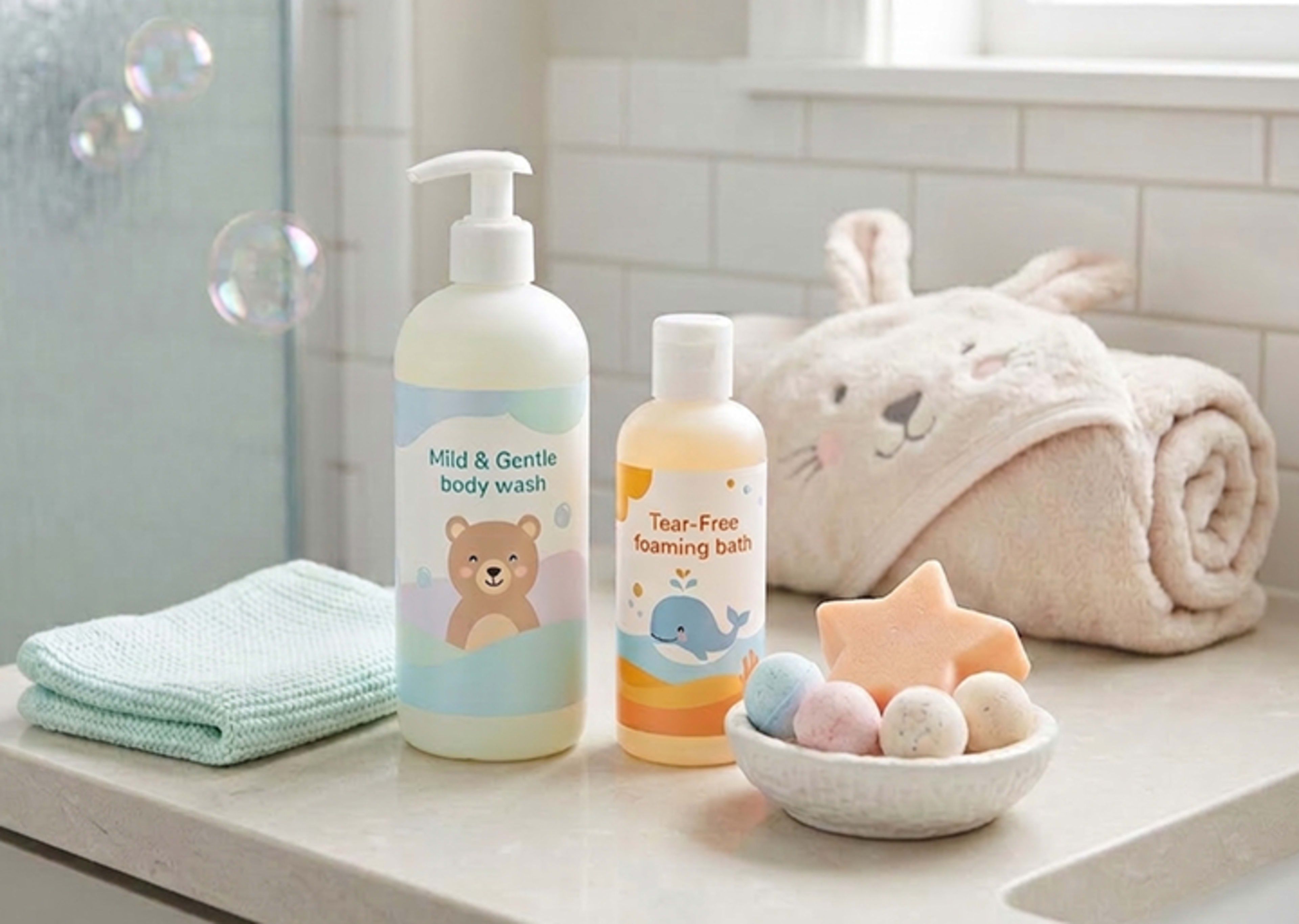 Children's bathing gels and foams