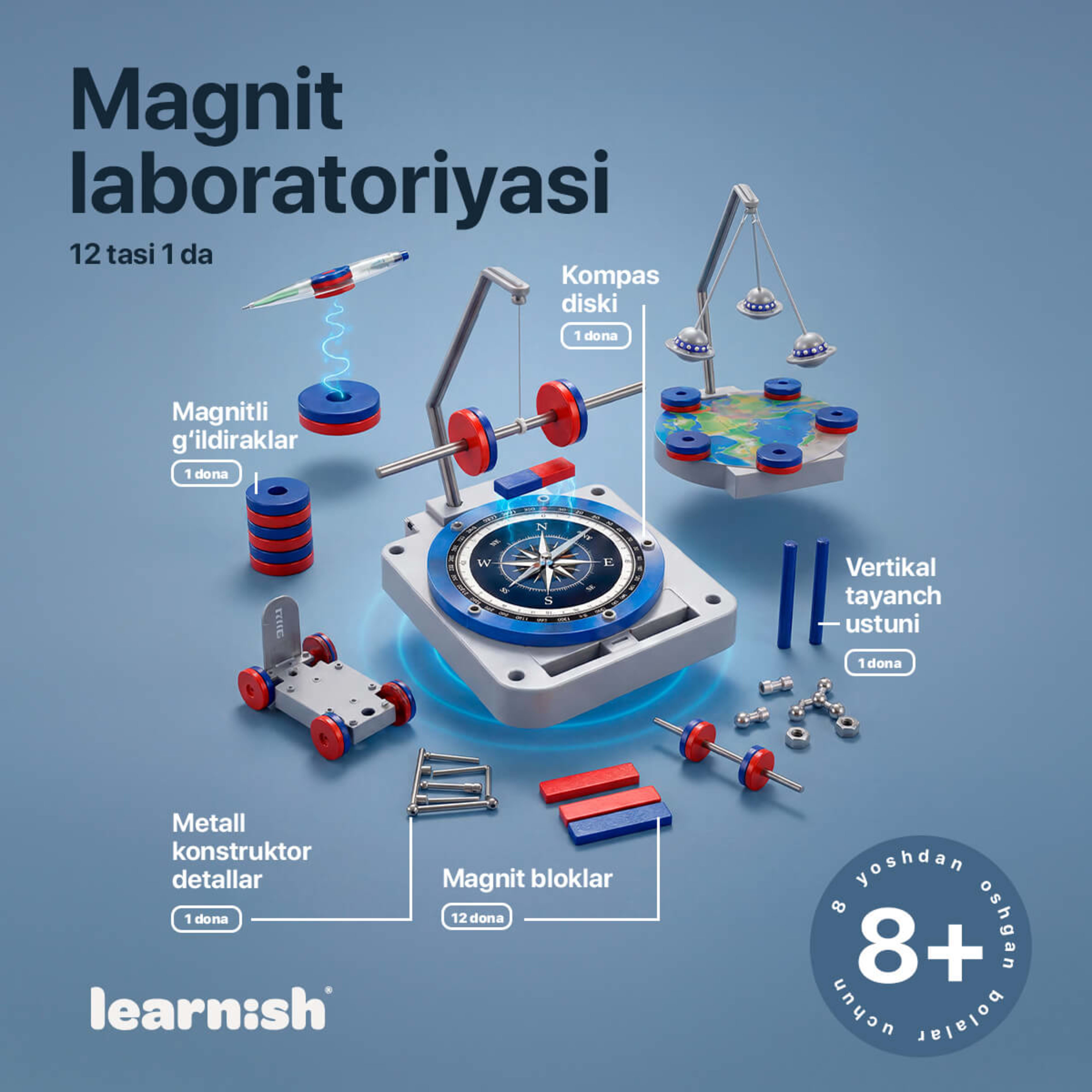 Конструктор «Магнитная лаборатория 12 в 1»