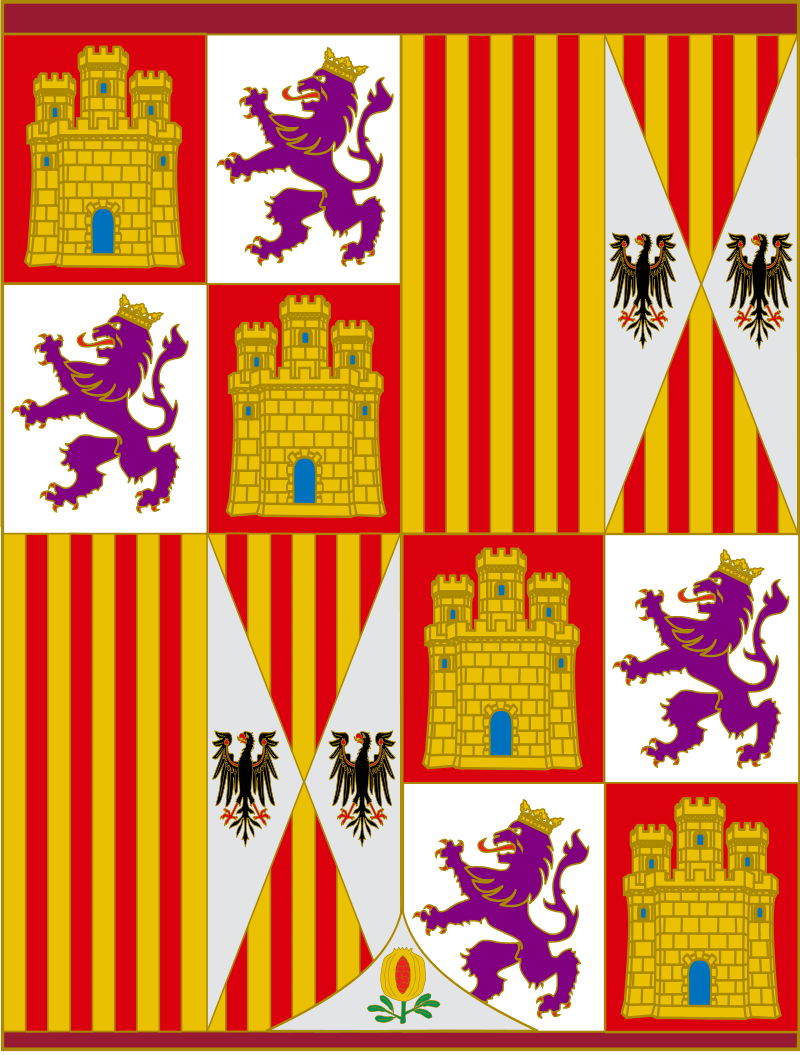 Pendón heráldico de los Reyes Católicos. Fuente: Wikipedia